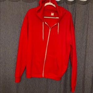 American Apparel red zip up hoodie